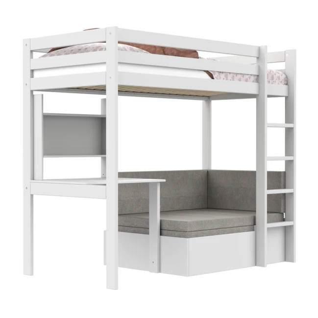 Lifetime high bed Study & Relax Elements with Ladder and with standard slatted base white