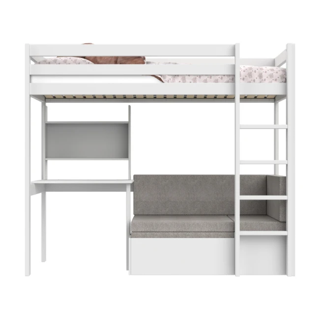 Lifetime high bed Study & Relax Elements with Ladder and with standard slatted base white