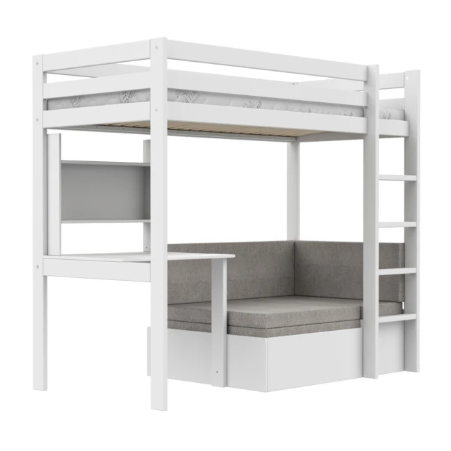 Lifetime high bed Study & Relax Elements with Ladder and with standard slatted base white