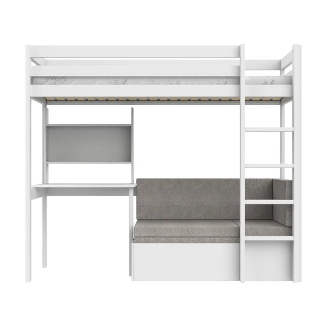 Lifetime high bed Study & Relax Elements with Ladder and with standard slatted base white
