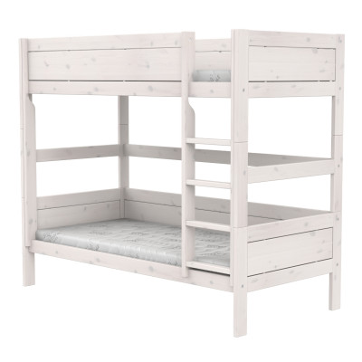 Lifetime Etagenbett mit gerader Leiter, standard Lattenrost whitewash