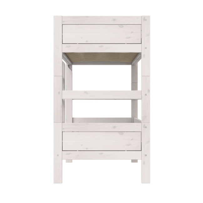 Lifetime bunk bed with straight ladder and Deluxe slatted base, whitewash finish