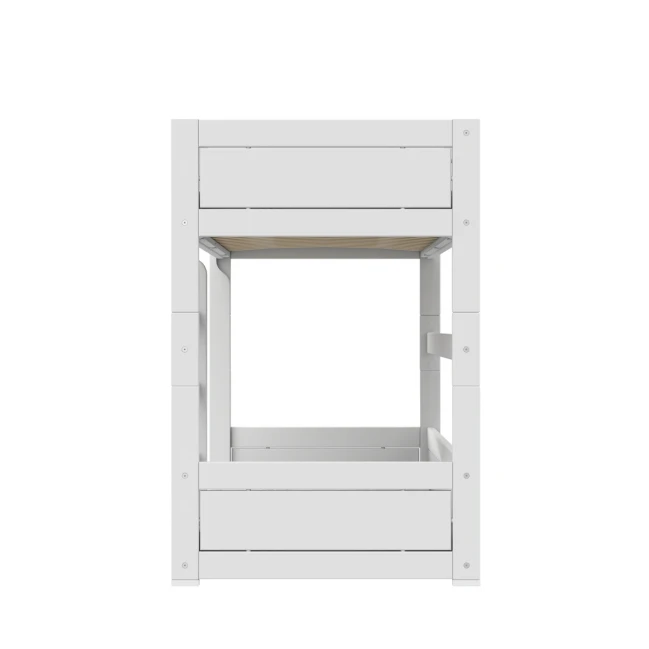 Lifetime low bunkbed with straight ladder 90 x 200 cm, slatted base premium white