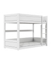 Lifetime low bunkbed with straight ladder 90 x 200 cm, slatted base standard white