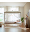 Lifetime single bed with canopy Dreamy White 120 x 200 cm with slatted frame standard whitewash