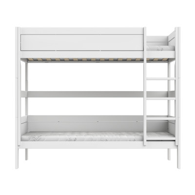 Lifetime Etagenbett mit gerader Leiter, Premium Lattenrost Weiss