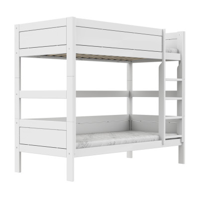 Lifetime Etagenbett mit gerader Leiter, Premium Lattenrost Weiss