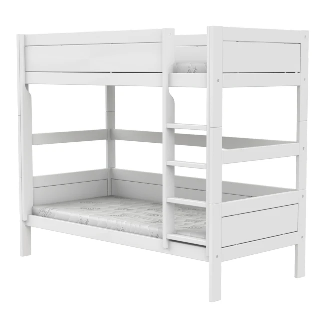 Lifetime Etagenbett mit gerader Leiter, Premium Lattenrost Weiss