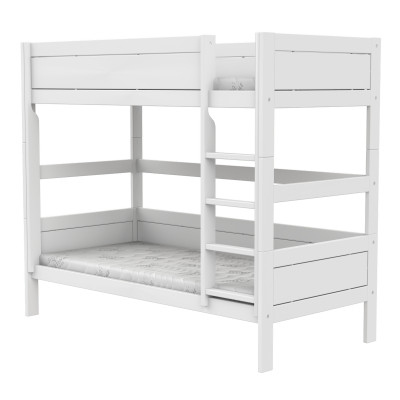 Lifetime Etagenbett mit gerader Leiter, Premium Lattenrost Weiss