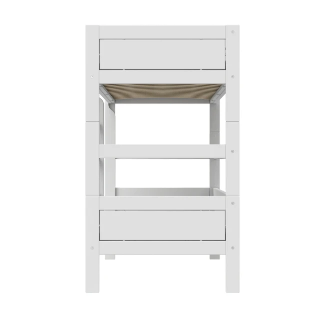 Lifetime Etagenbett mit gerader Leiter, Premium Lattenrost Weiss