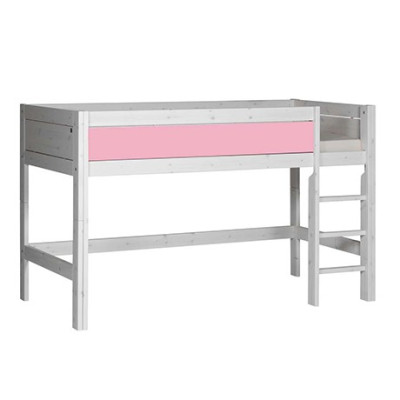 LifeTime-Kidsroom Letto a mezza altezza Laura-RL, 90x200 cm, con struttura a doghe a rullo bianco