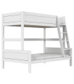 Lifetime Lit superposé Famille, haut 90x200, bas 120x200 incl. 2 sommier Luxe, blanc