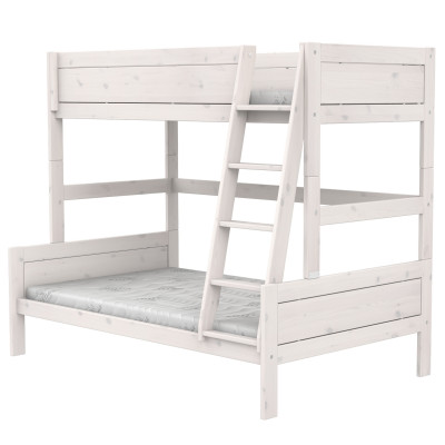 Lifetime Etagenbett FAMILY oben 90x200 unten 120x200 inkl. 2 Premium-Lattenroste Whitewash