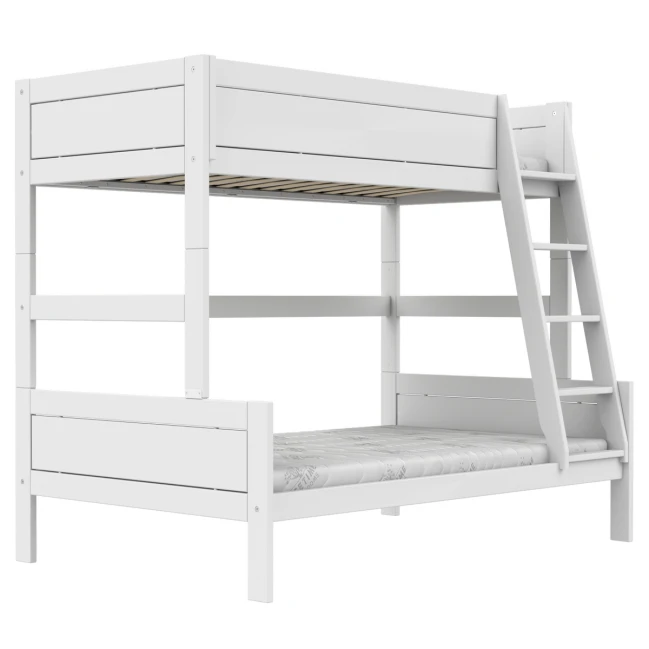 Lifetime Etagenbett FAMILY oben 90x200 unten 120x200 inkl. 2 Premium-Lattenroste Weiss