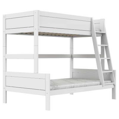 Lifetime Etagenbett FAMILY oben 90x200 unten 120x200 inkl. 2 Premium-Lattenroste Weiss