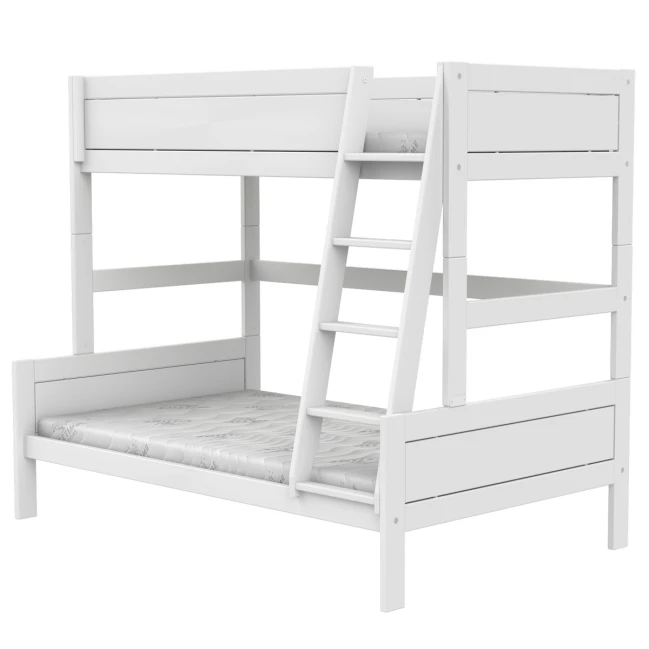 Lifetime Etagenbett FAMILY oben 90x200 unten 120x200 inkl. 2 Premium-Lattenroste Weiss