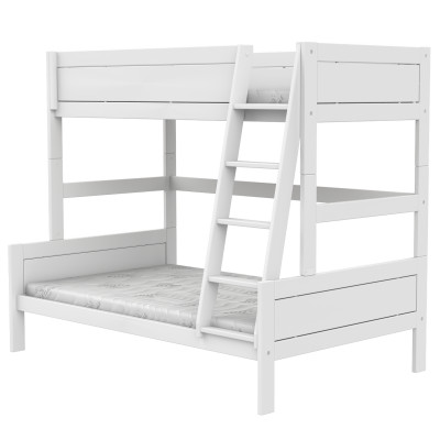 Lifetime Etagenbett FAMILY oben 90x200 unten 120x200 inkl. 2 Premium-Lattenroste Weiss