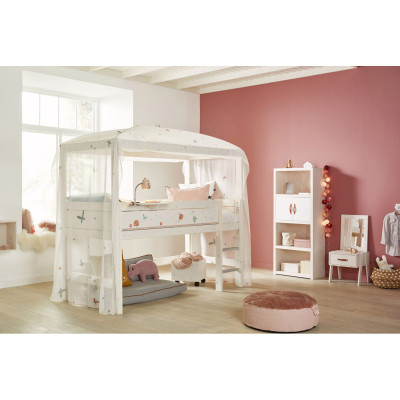 Lifetime FAIRY DUST four-poster bed 90x200 with curtain + deluxe slatted frame