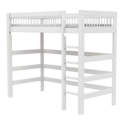 Lifetime Hochbett mit gerader Leiter Breeze 90 x 200 cm, Premium-Rollboden weiss
