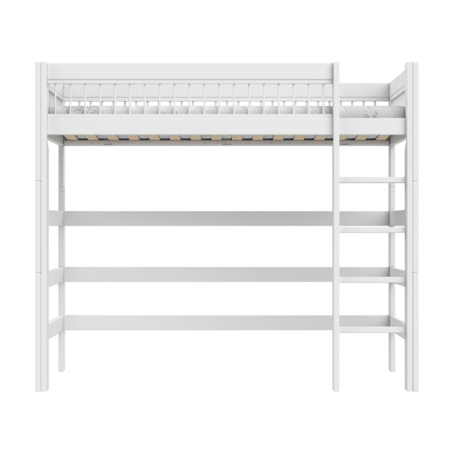 Lifetime Hochbett mit gerader Leiter Breeze 90 x 200 cm, Premium-Rollboden weiss