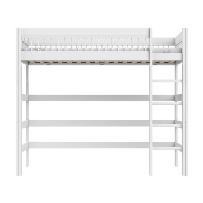 Lifetime Hochbett mit gerader Leiter Breeze 90 x 200 cm, Premium-Rollboden weiss