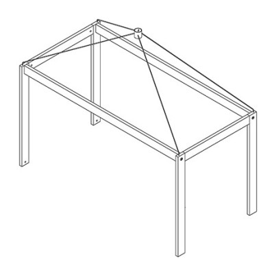 Cadre à baldaquin LifeTime pour lit de base, taille: 113/146 x 207 x 102 mm blanc