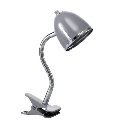 Klemmlampe Grau M/chrome Kante