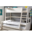 Letto a castello Lifetime FAMILY, top 90x200, bottom 140x200, inclusi 2 telai a doghe deluxe