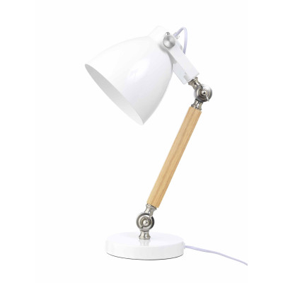 Tischlampe Holz / Metal - Weiss