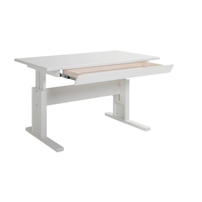 Bureau réglable en hauteur Lifetime avec tiroir blanc
