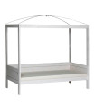 LifeTime-Kidsrooms Four-poster bed single bed Ladina-DLR, 90x200 cm, with DeLuxe slatted frame whitewash