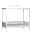 Lifetime four-poster bed with rolling floor White lacquered