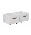 Lifetime 2 toy boxes on wheels - Mdf/white