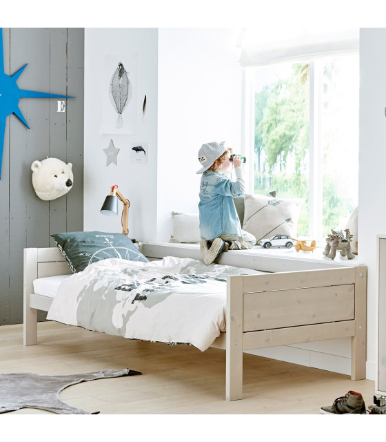 Manis-h ARN Halbhohes Bett 90x200 cm mit Lattenrost und Aufbewahrung