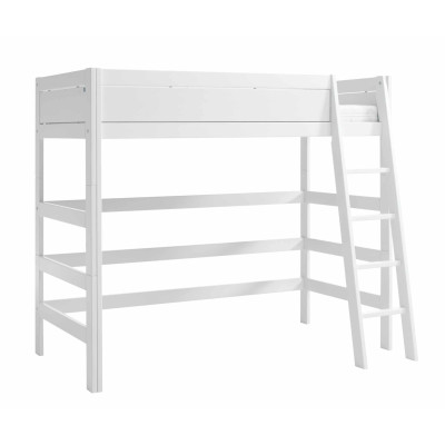 Lifetime Lit mezzanine avec échelle inclinée et sommier Luxe, blanc