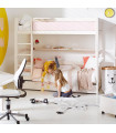 Lifetime Etagenbett BUNK BED 90x200, inkl Leiter, Bücherbord, Front weiss, Absturzsicherung, 2 Roll-Lattenroste.