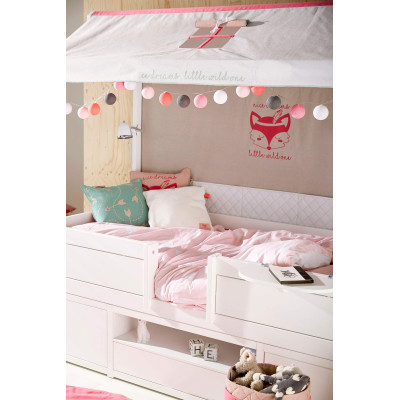 Camera per bambini Lifetime WILD CHILD TENT 2, letto a castello 90x200 con tetto in tessuto, letto per gli ospiti, parete poster