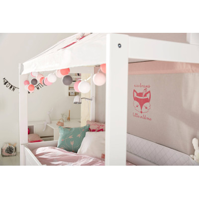 Camera per bambini Lifetime WILD CHILD TENT 2, letto a castello 90x200 con tetto in tessuto, letto per gli ospiti, parete poster