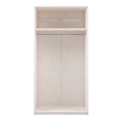 Armoire 2 portes Lifetime STEFFI, 100 cm de large avec 2 portes et division blanchie à la chaux