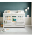 Lifetime Kidsrooms Base Cabin Bed Lake House 2 - Roller Floor White