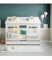 Lifetime Kidsrooms Base Cabine Lit Lake House 2 avec sommier, blanc