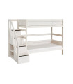 Lifetime Kidsrooms Etagenbett mit Treppe Whitewash Rollboden