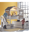 Lifetime Kidsrooms Halbh. Cabin Bed The Hideout With Stairs/ Deluxe Slatted Frame Whitewash