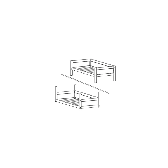 Testa + pedana Realizzata con base Da 4 a 1 letto Bianco