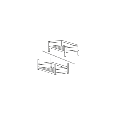 Head+ footboard Made of base From 4 to 1 bed White