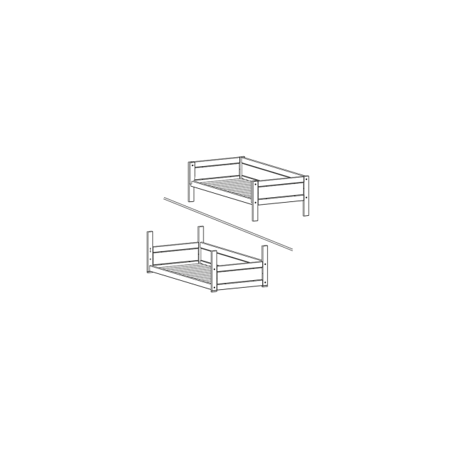 Testata Lifetime + pedana Fatta di base Da 4 a 1 letto Whitewash