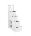 Lifetime staircase with storage space and railing for loft bed and bunk bed white