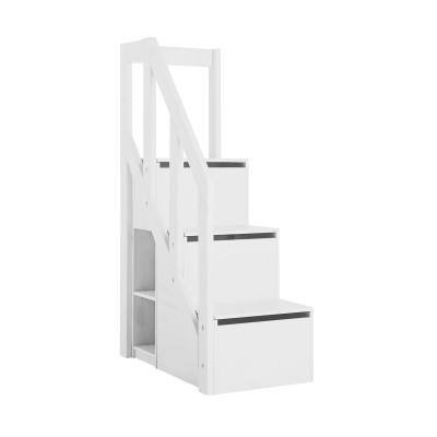 Escalier Lifetime avec espace de rangement et garde-corps pour lit mezzanine de 152cm laqué blanc