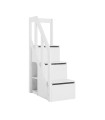Escalier Lifetime avec espace de rangement et garde-corps pour lit mezzanine de 152cm laqué blanc