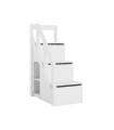 Lifetime Treppe mit Stauraum und Geländer für 128cm halbhohes Bett weiss lackiert